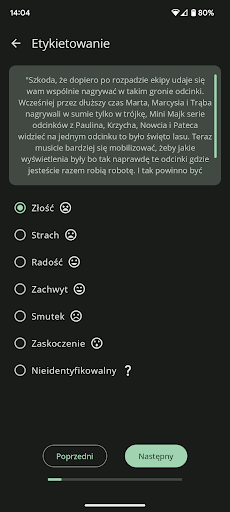 Emotion Classification Screen 3