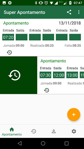 Super Apontamento - Timesheet Screen 2