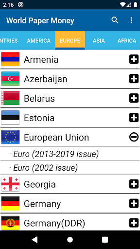 Android application World Paper Money screenshort
