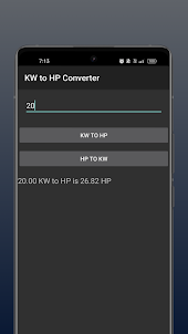KW to HP Converter