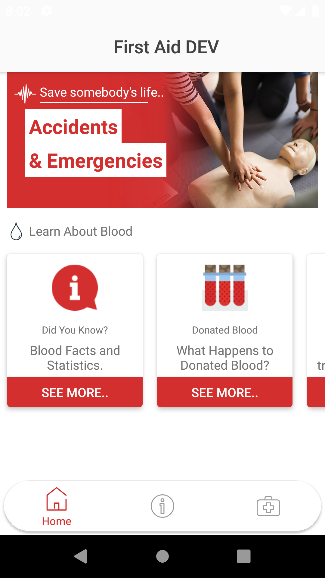 Android application First Aid screenshort