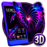 3D Neon Butterfly Galaxy Theme icon