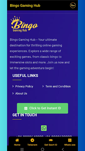 Android application Bingo Gaming Hub screenshort