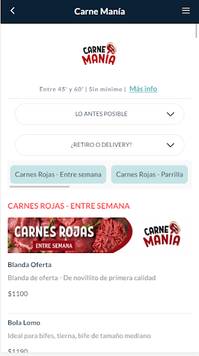 Android application Carne Manía screenshort