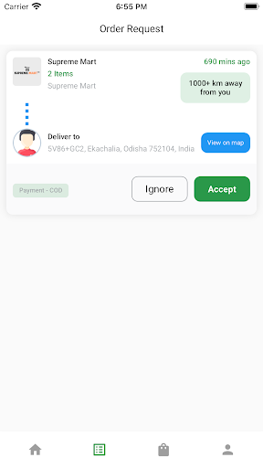 TrySuperMarket Driver Screen 2