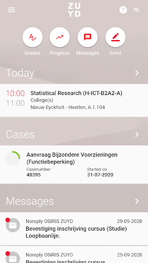 Android application OSIRIS Zuyd University screenshort