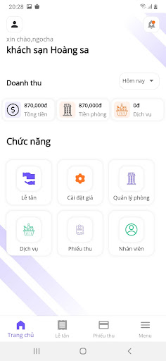 Android application Bizkasa - Quản lý nhà nghỉ screenshort