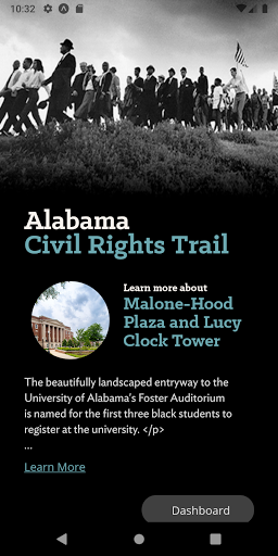 Android application The Alabama Civil Rights Trail screenshort