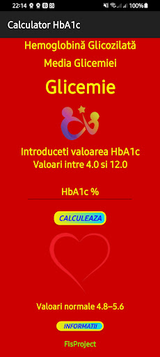 Android application Calculator HbA1c screenshort