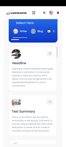 AI Writer Master Screen 2