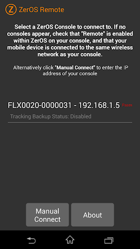 Android application ZerOS Remote screenshort