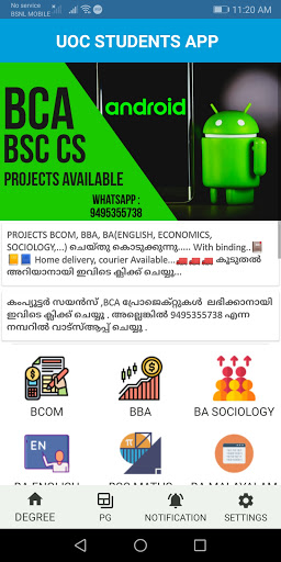 Android application UOC STUDENTS APP screenshort