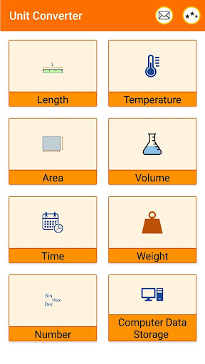 Android application Unit Converter screenshort