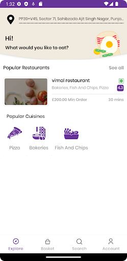 Android application Scunny Eats screenshort