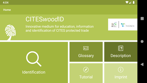 Android application CITESwoodID screenshort