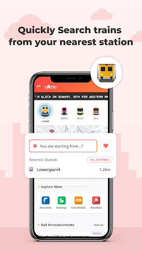 YATRI - Mumbai Local App. Screen 2