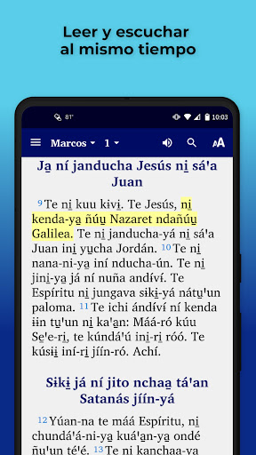 Android application San Miguel Mixtec Bible screenshort