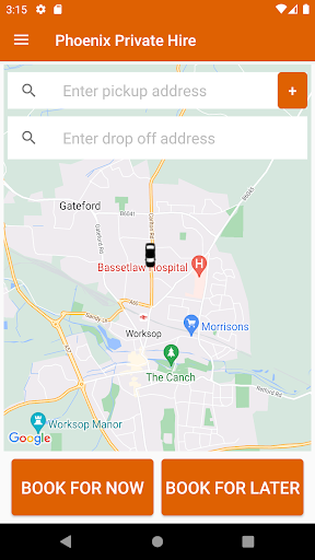 Android application Phoenix Private Hire screenshort