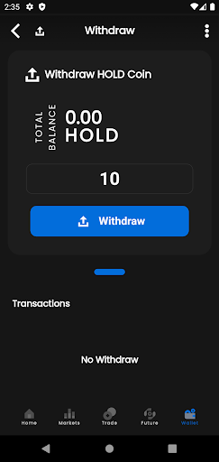 Android application HOLD Trade screenshort