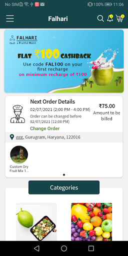 Android application Falhari - a Fruitful Habit screenshort