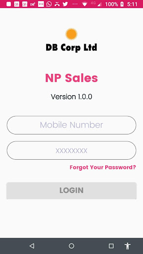 Android application DB NP Sales screenshort