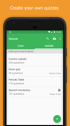 Quizzer (create tests) Screen 3