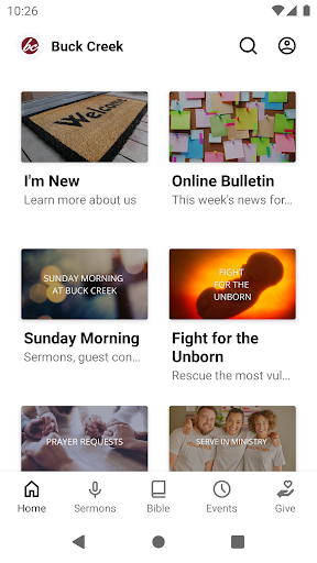 Android application Buck Creek Church screenshort