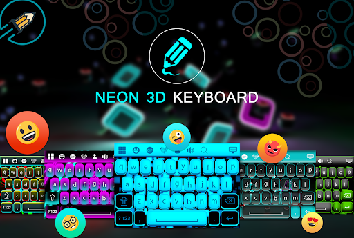 Android application Neon 3D Keyboard screenshort