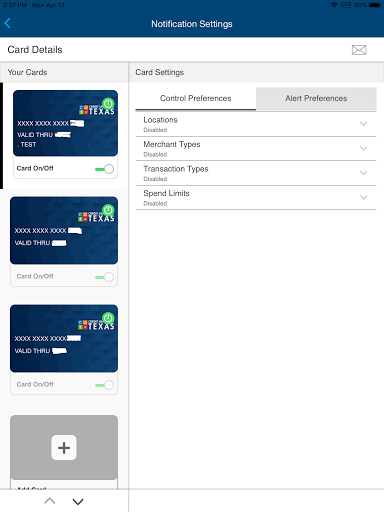 CUofTX Card Controls