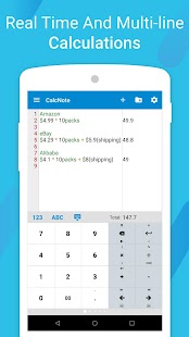 CalcNote - Notepad Calculator Captura de tela