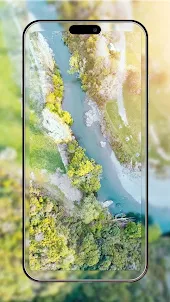 Aerial River Wallpaper View