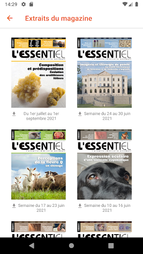 Android application Essentiel screenshort