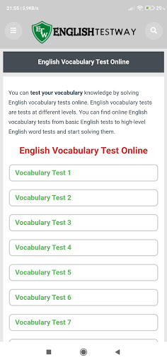 English Test Screen 2
