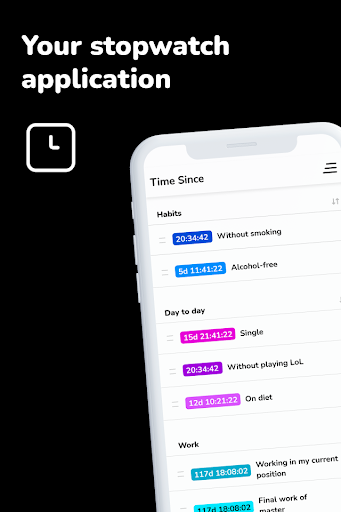 Android application Time Since: Multi time counter screenshort