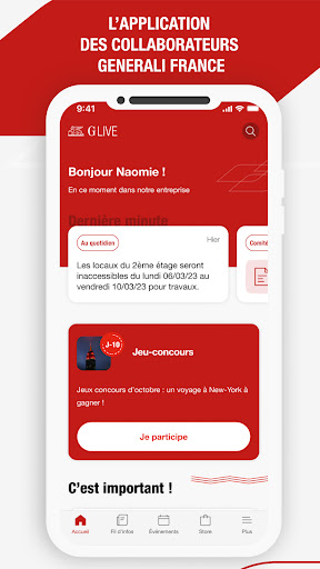 Android application GLIVE screenshort