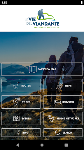 Android application Le Vie del Viandante screenshort