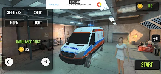 救急車ドライバーの3Dシミュレーション