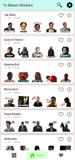 Android application Tv Show Memes - WAStickers screenshort