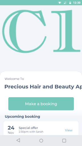 Android application Precious Hair and Beauty App screenshort