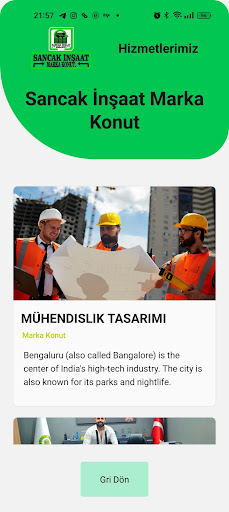 Android application Sancak İnşaat screenshort