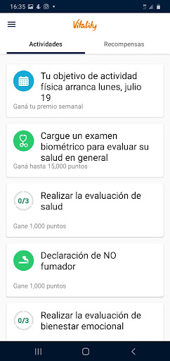 Android application Vitality Argentina screenshort