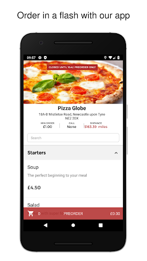 Android application Pizza Globe screenshort