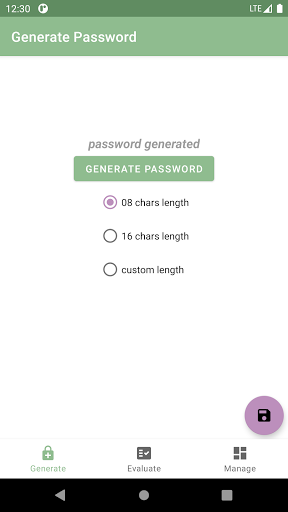 Android application Password Creator Manager screenshort