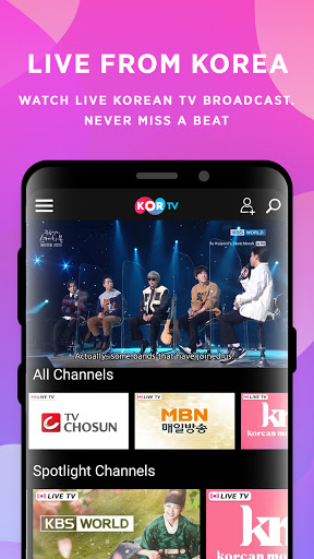 Android application KORTV for Android TV screenshort