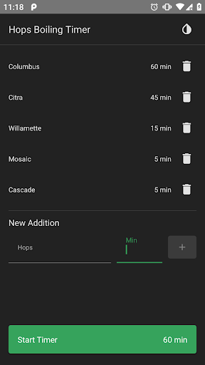 Hops Boiling Timer Screen 2