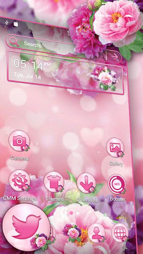 Android application Pink Flower Bokeh Launcher screenshort