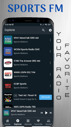 Android application Sports FM screenshort