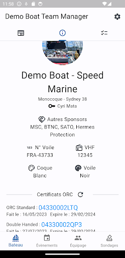 Regatta Team Manager Screen 2