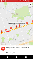 screenshot of TTC Toronto Bus Tracker