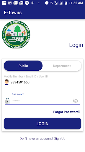 Android application Etowns screenshort